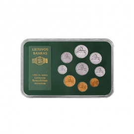 8.88 litų apyvartinių monetų rinkinys, Lietuva 1991