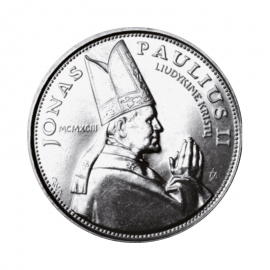 Moneta 10 litów Wizyta papieża Jana Pawła II na Litwie, Litwa 1993