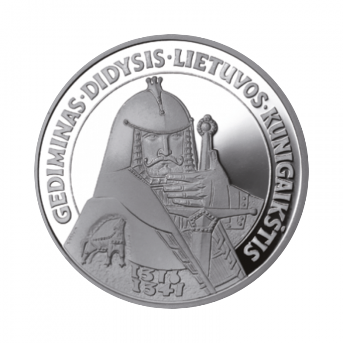 50 litów Srebrna moneta Wielki Książę Litewski Gedymin, Litwa 1996