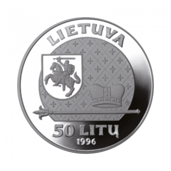 50 litas silver coin Lithuanian Grand Duke Gediminas, Lithuania 1996