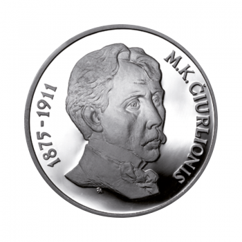50 litų sidabrinė moneta Mikalojaus Konstantino Čiurlionio gimimo 120-osios metinės, Lietuva 1995