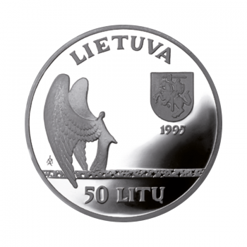 50 litų sidabrinė moneta Mikalojaus Konstantino Čiurlionio gimimo 120-osios metinės, Lietuva 1995