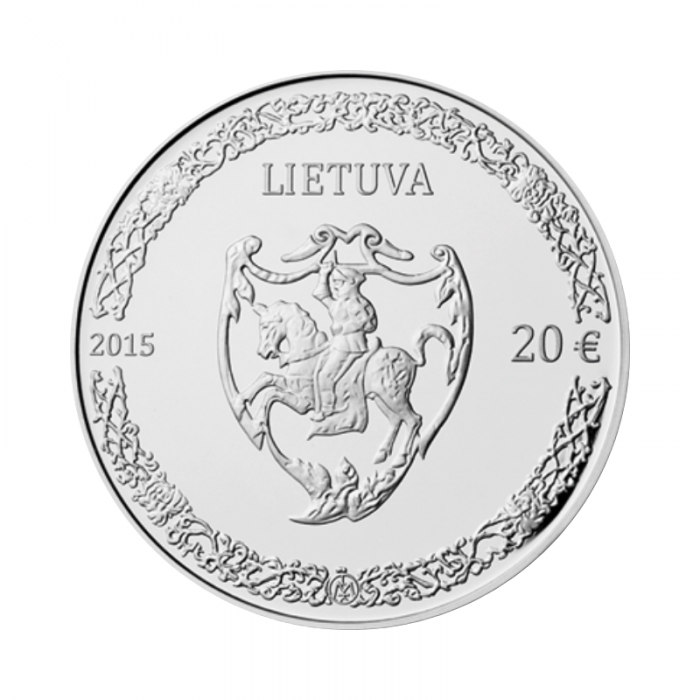 Srebrna moneta 20 euro z okazji 500. rocznicy urodzin Mikołaja Radziwiłła Czarnego, Litwa 2015