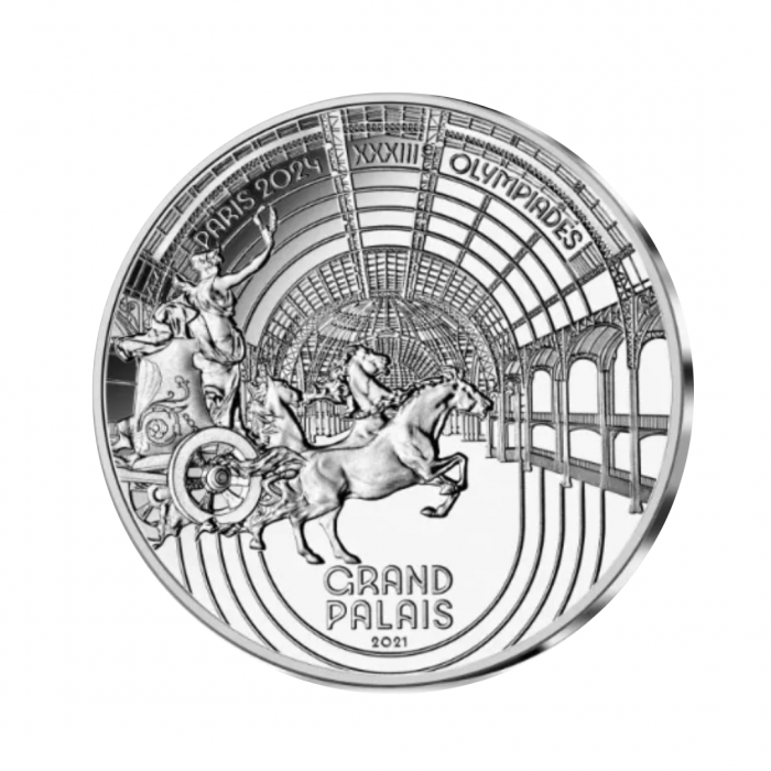 10 Eur silver coin Heritage Grand Palais, Olympic Games Paris 2024, France 2021