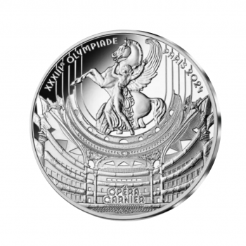 10 Eur sidabrinė moneta Olimpinės žaidynės Paryžiuje 2024, Operos Garnier paveldas, Prancūzija 2022
