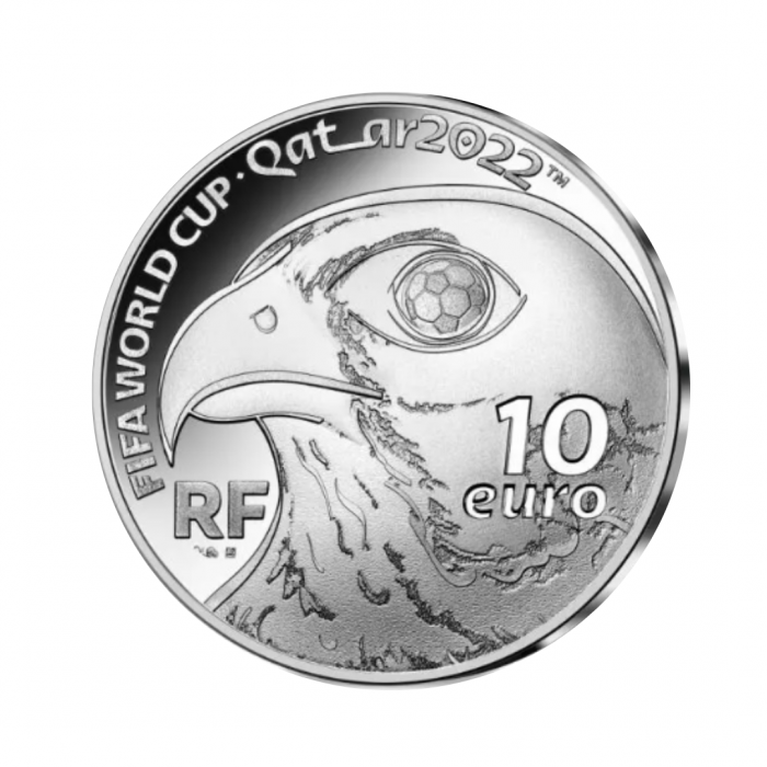 10 Eur silver coin FIFA QATAR - 2022 World cup, France 2021