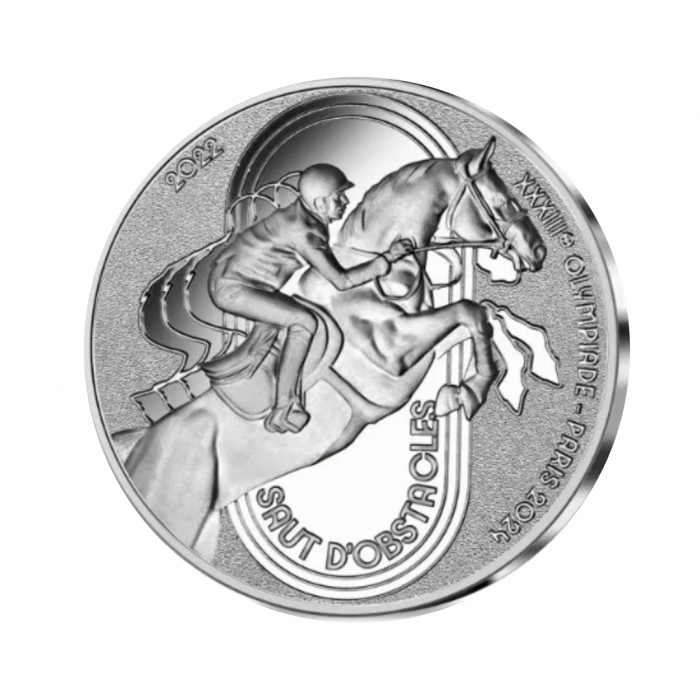 10 Eur silver coin Show jumping, Paris 2024 Olympic Games, France 2022