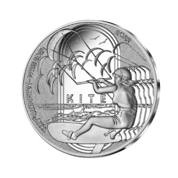 10 Eur silver coin Sports Kite , Paris 2024 Olympic Games, France 2022