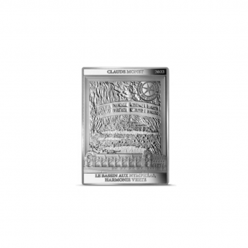 10 eurų sidabrinė moneta Vandens lelijų tvenkinys: žalia harmonija, Prancūzija 2022