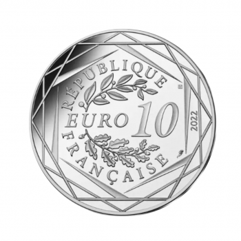 10 eurų sidabrinė, spalvota moneta Išmintis, Asteriksas, Prancūzija 2022
