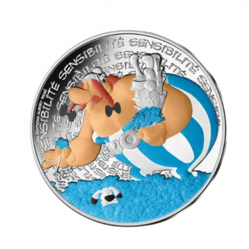 10 eurų sidabrinė, spalvota moneta Jautrumas, Asteriksas, Prancūzija 2022