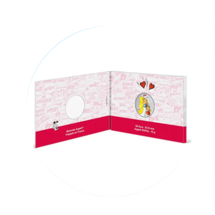50 Eur (41 g) pièce d'argent coloree  Love - Asterix, France 2022