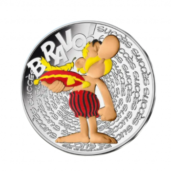 50 eurų sidabrinė, spalvota moneta Sėkmė, Asteriksas, Prancūzija 2022