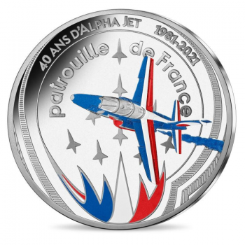 10 eurų sidabrinė moneta Alpha Jet, Prancūzija 2021