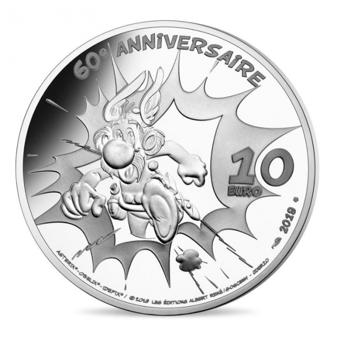 10 eurų sidabrinė PROOF moneta Asteriksas, Prancūzija 2019