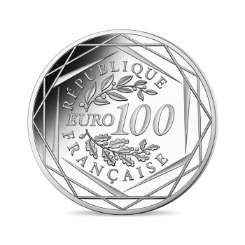 100 eurų sidabrinė moneta Charles de Gaulle, Prancūzija 2020