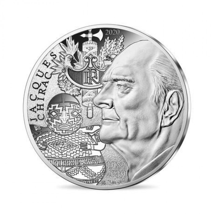 10 Eur silver coin Jacques Chirac, France 2020