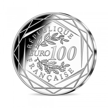 100 eurų sidabrinė moneta Jean de La Fontaine  400-osios gimimo metinės,  Prancūzija 2021