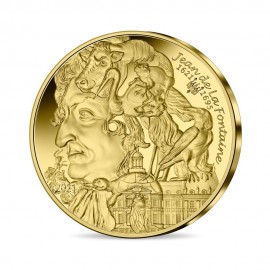 5 eurų (0.5 g) auksinė PROOF moneta Jean de La Fontaine 400-osios gimimo metinės, Prancūzija 2021
