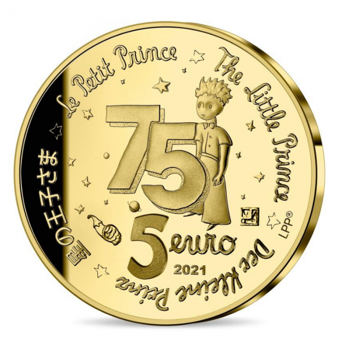 5 Eur (0.5 g) gold PROOF coin The Little Prince, France 2021