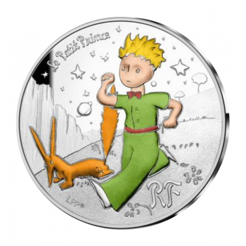 10 eurų sidabrinė moneta Mažasis princas ir lapė, Prancūzija 2021