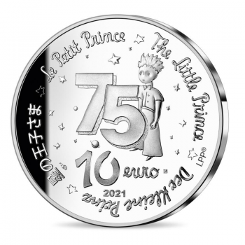 10 eurų sidabrinė moneta Mažasis princas Mėnulyje, Prancūzija 2021