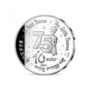 10 eurų sidabrinė moneta Mažasis Princas ir lapė, Prancūzija 2021