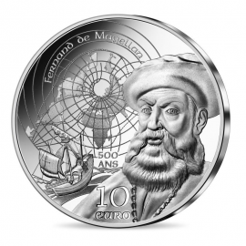 10 eurų sidabrinė PROOF moneta Magelanas, Prancūzija 2021 || UNESCO