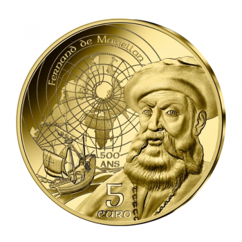 5 eurų (0.5 g) auksinė PROOF moneta Magelanas, Prancūzija 2021, UNESCO