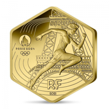 250 eurų auksinė moneta olimpinės žaidynės Paryžiuje 2024, Prancūzija 2021