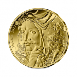 5 Eur (0.5 g) gold PROOF coin Moliere, France 2022 || 400th Anniversary of his birth