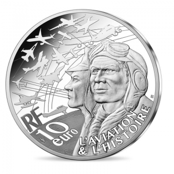 10 eurų sidabrinė moneta P-51 Mustang, Prancūzija 2021