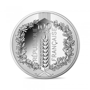 100 eurų sidabrinė moneta Lauro lapas, Prancūzija 2021