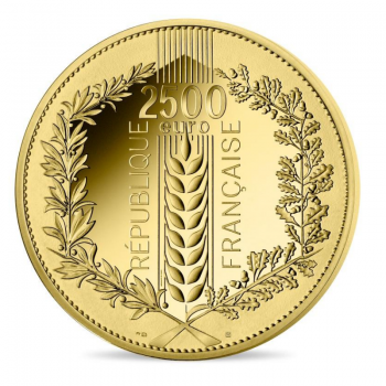 2500 eurų auksinė moneta Lauro lapas, Prancūzija 2021