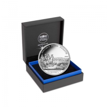 10 eurų sidabrinė moneta G. Washington atvykimas į Bostoną, Prancūzija 2021
