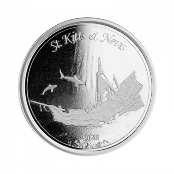 1 oz sidabrinė moneta Nuskendęs laivas, Sent Kitsas ir Nevis 2021