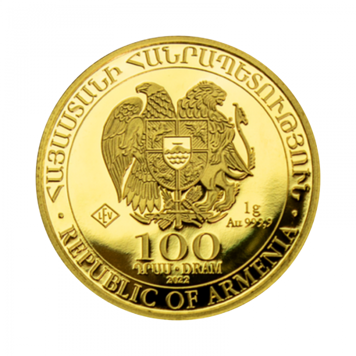 1 g gold coin Noah's Ark, Armenia 2023