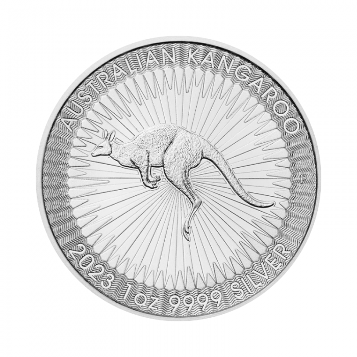 1 oz sidabrinių monetų Kengūra, Australija 2023 (Tūba)