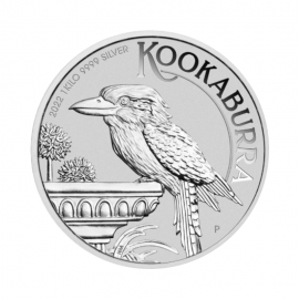 1 kg sidabrinė moneta Kookaburra, Australija 2022