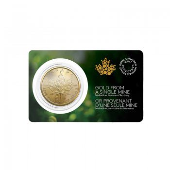 1 oz (31.10 g) auksinė moneta Klevo lapas kortelėje, Kanada 2022
