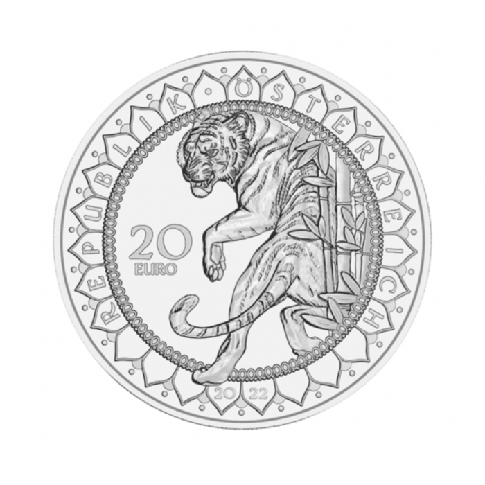 20 Euro pièce ASIA – THE POWER OF THE TIGER, Autriche 2022