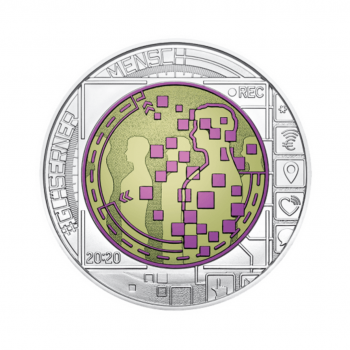25 Eurų Sidabrinė-Niobis moneta Didelė informacija, Austrija 2020
