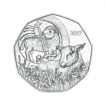 5 Eurų sidabrinė moneta Velykų avinėlis, Special Uncirculated, Austrija 2017