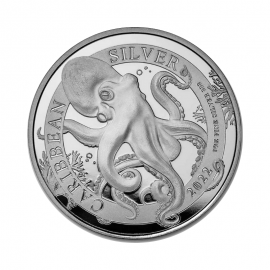 1 oz (31.10 g) sidabrinė moneta Aštuonkojis, Barbadosas 2022
