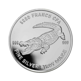 1 oz (31.1 g) pièce argent Mandala Wildlife - Crocodile, Tchad 2022