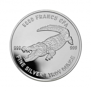 1 oz (31.1g) sidabrinė moneta Mandalos laukinė gamta, Krokodilas, Čadas 2022