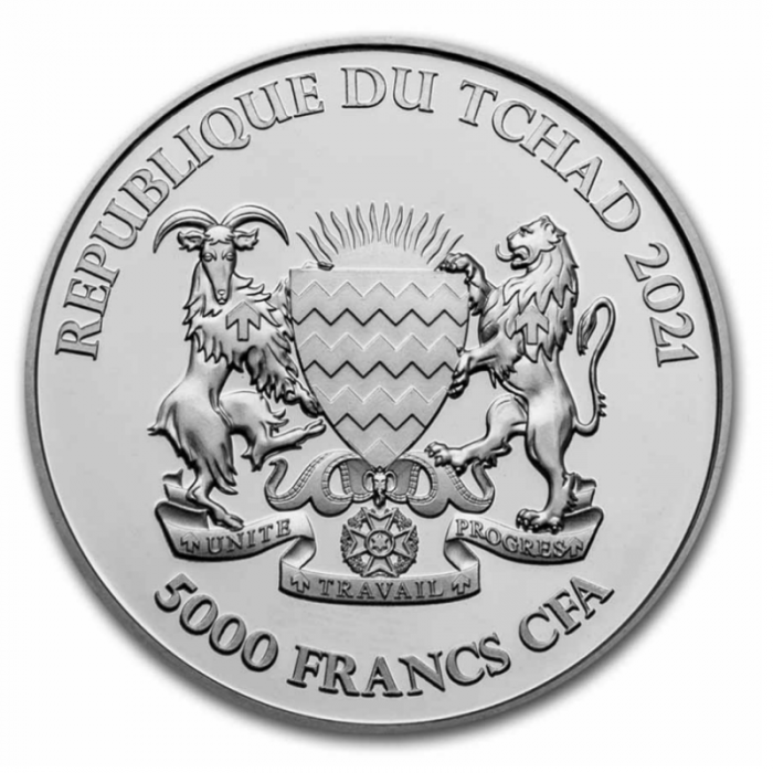 1 oz (31.10 g) sidabrinė moneta Mandala Antilopė, Čadas 2021 