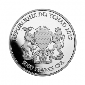 1 oz sidabrinė moneta Mandala Zebras, Čadas 2022