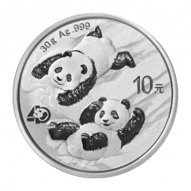 30 g srebrna moneta Panda, Chiny 2022