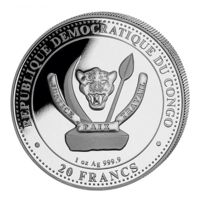 1 oz (31.10 g) sidabrinė moneta Pterozaurai, Kongo Respublika 2021